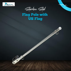 Marine City Stainless Steel Flag Pole with 12x18