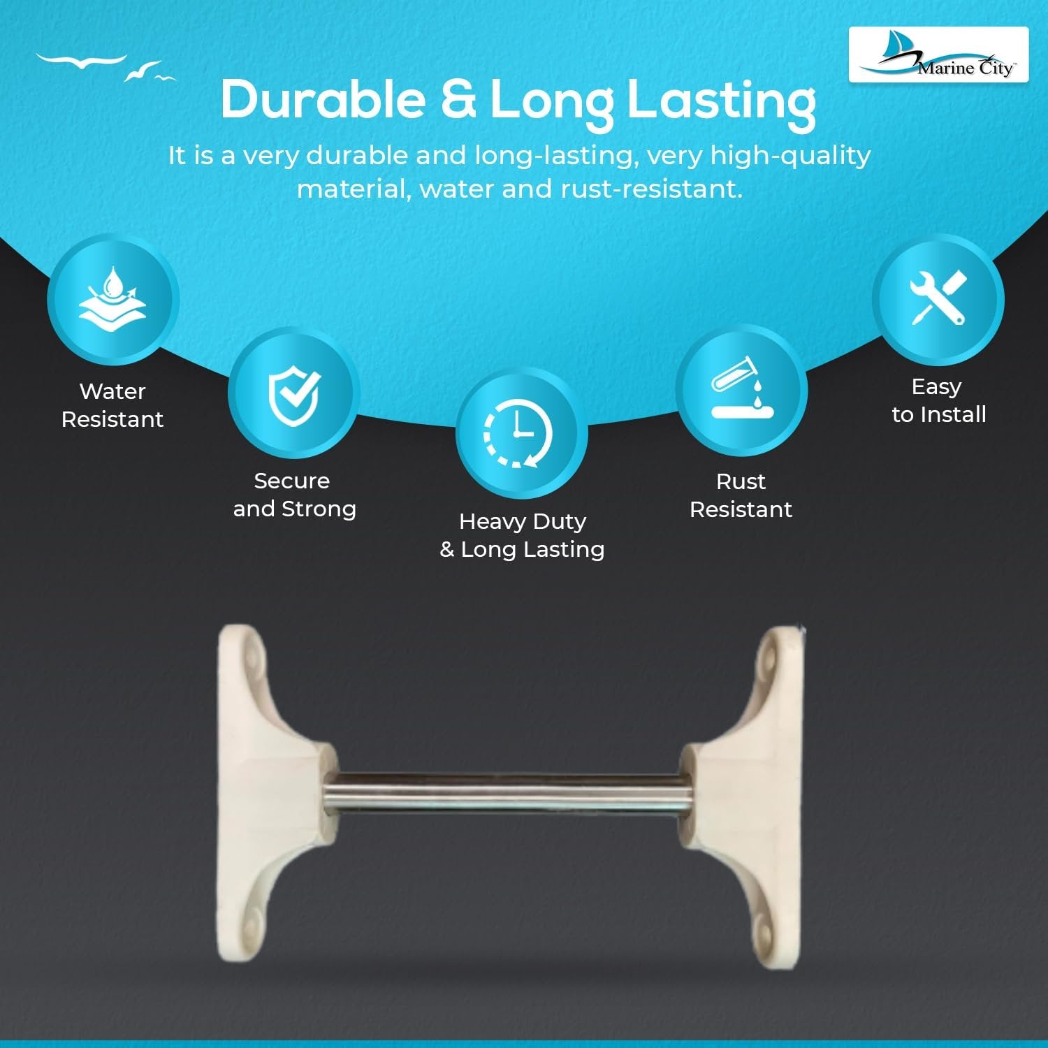 Marine City Adjustable Stand-off Extension, Stainless Steel Tube with Nylon Base MARINE CITY