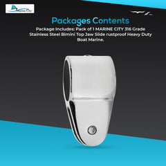 MARINE CITY 316 Stainless Steel Bimini Top Jaw Slide – 7/8” Round Tube (1 Pc)