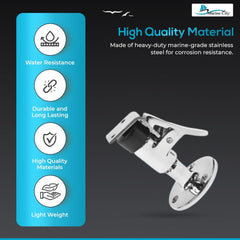 Marine City Juego de tope y cierre de puerta de acero inoxidable 316 - L: 2,5 pulgadas, base: 2 pulgadas