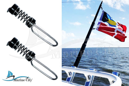 Marine City Antenna Halyard & Outrigger Flag Clips 304 Stainless Steel (2 Pcs) Marine City