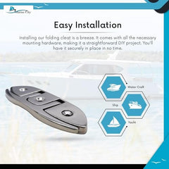 Marine City 6-Inch Rope Folding Cleat – Heavy-Duty Stainless Steel Flip-Up Cleat