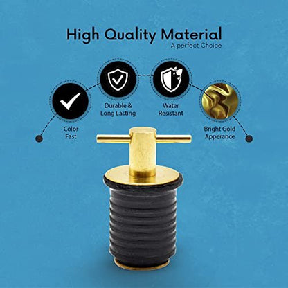 Marine City Tapón de drenaje con mango en T de latón de 1 pulgada o 1-1/4 pulgadas para barco (tapón de drenaje de 1 pulgada)