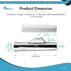 Marine City Adjustable Fishing Rod Holder 10” x 1-1/2” Anodized Aluminum (4 Pcs)