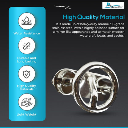 MARINE CITY Ski Tow Hook – 316 Stainless Steel, 2-1/2” Ring (Pack of 2)