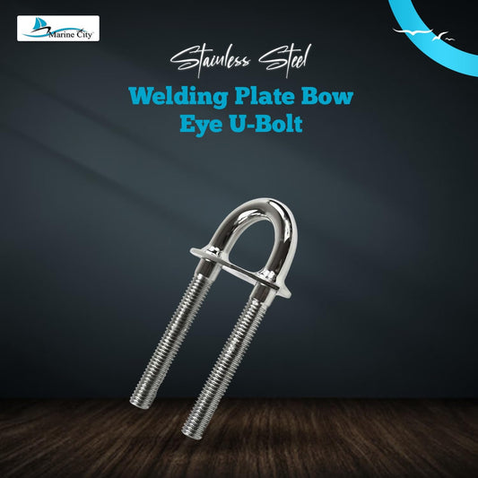 Marine City Welding Plate Bow Eye U-Bolt – Stainless Steel, 5-1/4”, 1/2” Thread