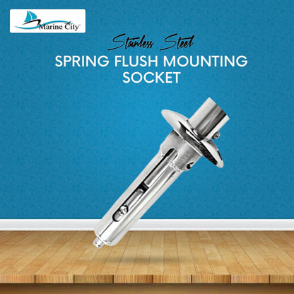 MARINE CITY 90° Spring Flush Mounting Socket for 7/8″ Flag Stanchion Stainless Steel