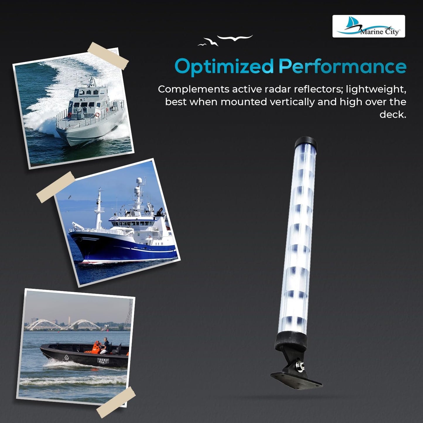 MARINE CITY Tube Type Radar Reflector – 20” Aluminum Marine Reflector, 21 SQ FT