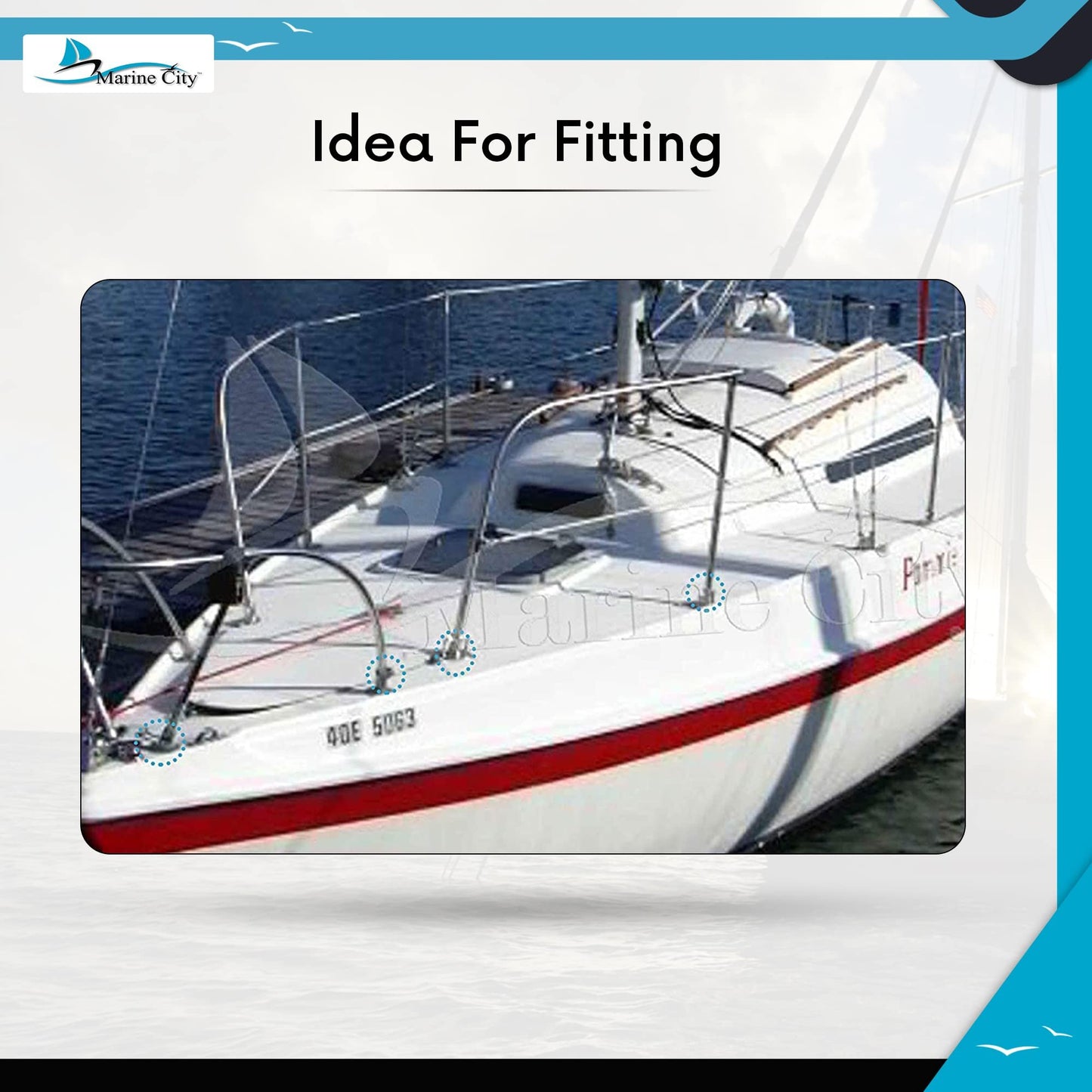 Marine City Heavy Duty Stainless Steel Boat Hand Railing Fittings - Rustproof