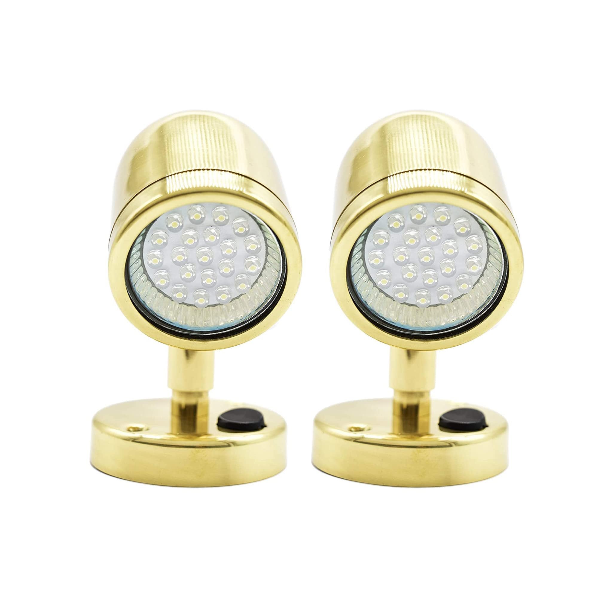 Marine City Brass Swivel Head Cabin Reading LED Light – Adjustable MR16-3W, 12V