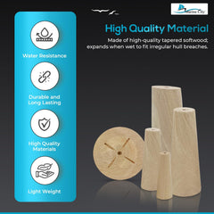 Tapones cónicos de madera blanda, juego de 10, 7 tamaños diferentes