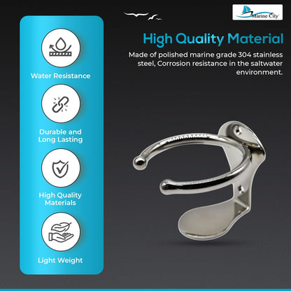 Marine City 304 Stainless Steel Boat Ring Cup Holder, Rust Resistant (Pack of 2)