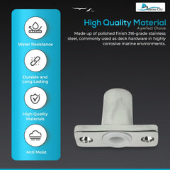 Marine City Rowlock/Oarlock Socket – 316 Stainless Steel, 1/2