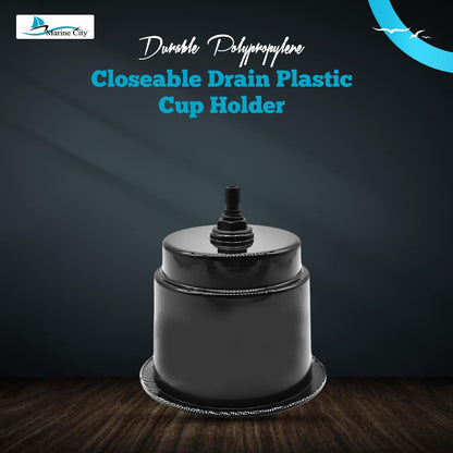 Marine City Closeable Drain Cup Holder – Flush Mount Polypropylene, Fits 30 oz Marine City Hardware