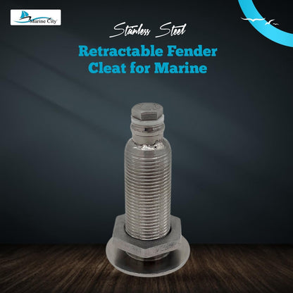 Marine City Retractable Fender Cleat Socket – 316 Stainless Steel Pop-Up Mount MARINE CITY