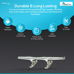 Marine City Deck Mooring Rope Tie Cleat Herreshoff Style Stainless Steel (4 Pcs)