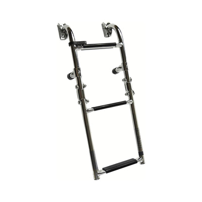 Marine City Escalera de embarque plegable de 3+2 escalones para yates y barcos de grado marino de acero inoxidable