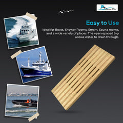 Marine City Banco plegable de teca para montaje en pared con ranuras para barco, cuarto de ducha, vapor, sala de sauna (30 pulgadas x 13 pulgadas)