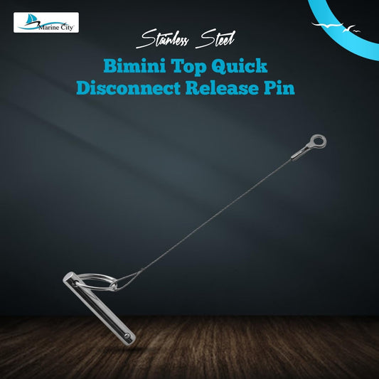 Marine City Bimini Top Quick Disconnect Pin with Cable Grip–304 Stainless Steel Marine City