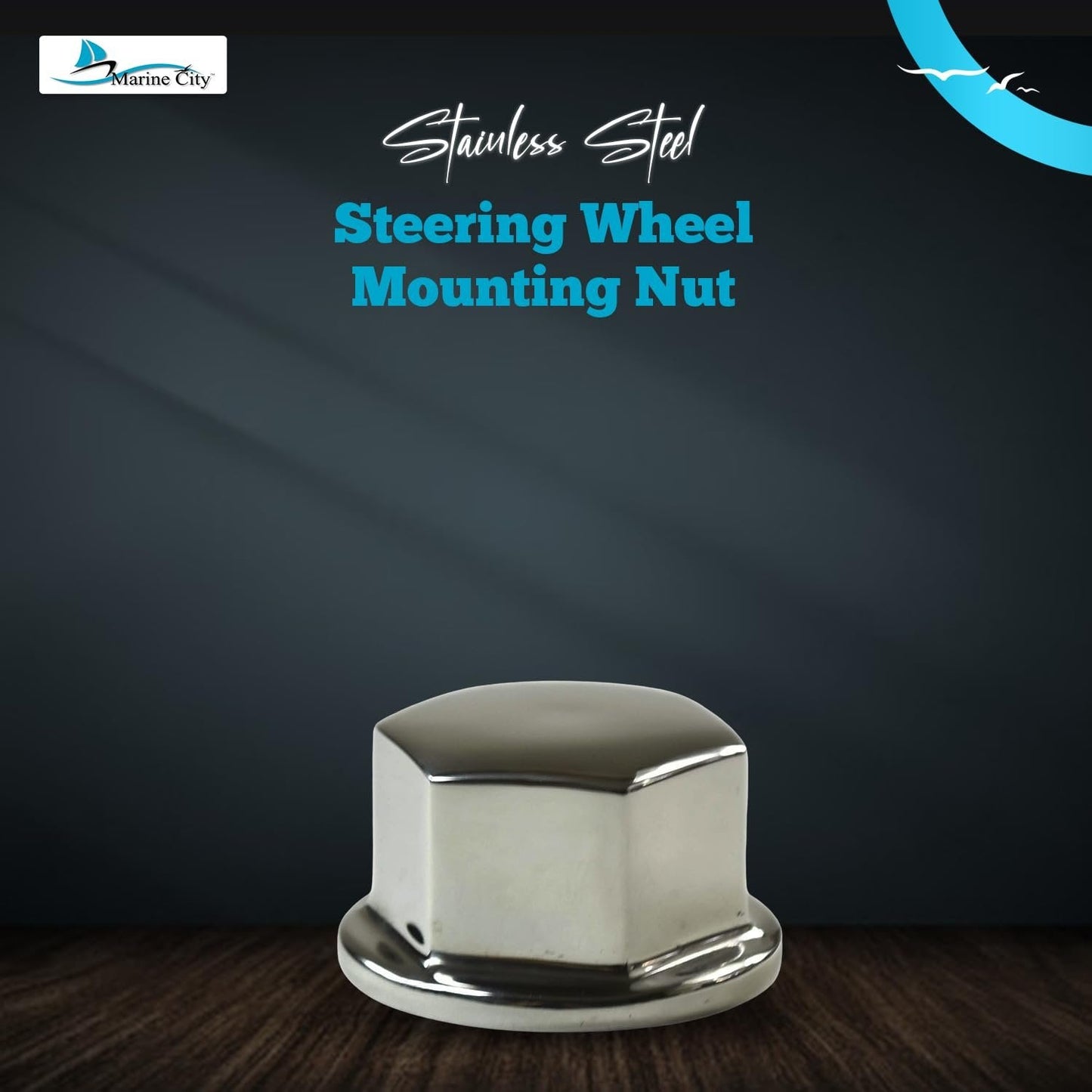 MARINE CITY 316 Stainless Steel Steering Wheel Mounting Nut – 1/2”-20 Thread Marine City