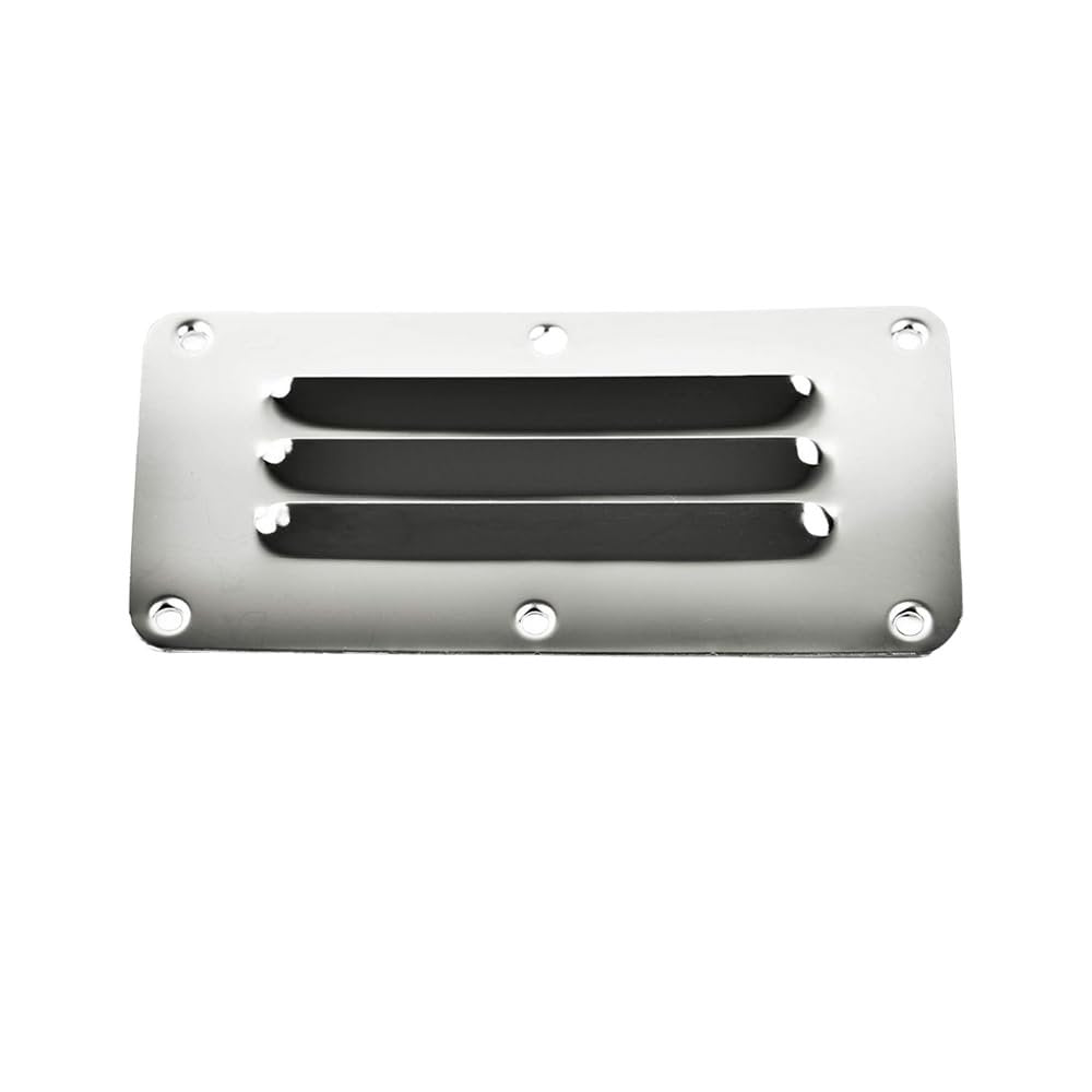 Marine City Stainless-Steel 2-1/2 inch × 5 inch Rectangle Stamped Louvered Vent