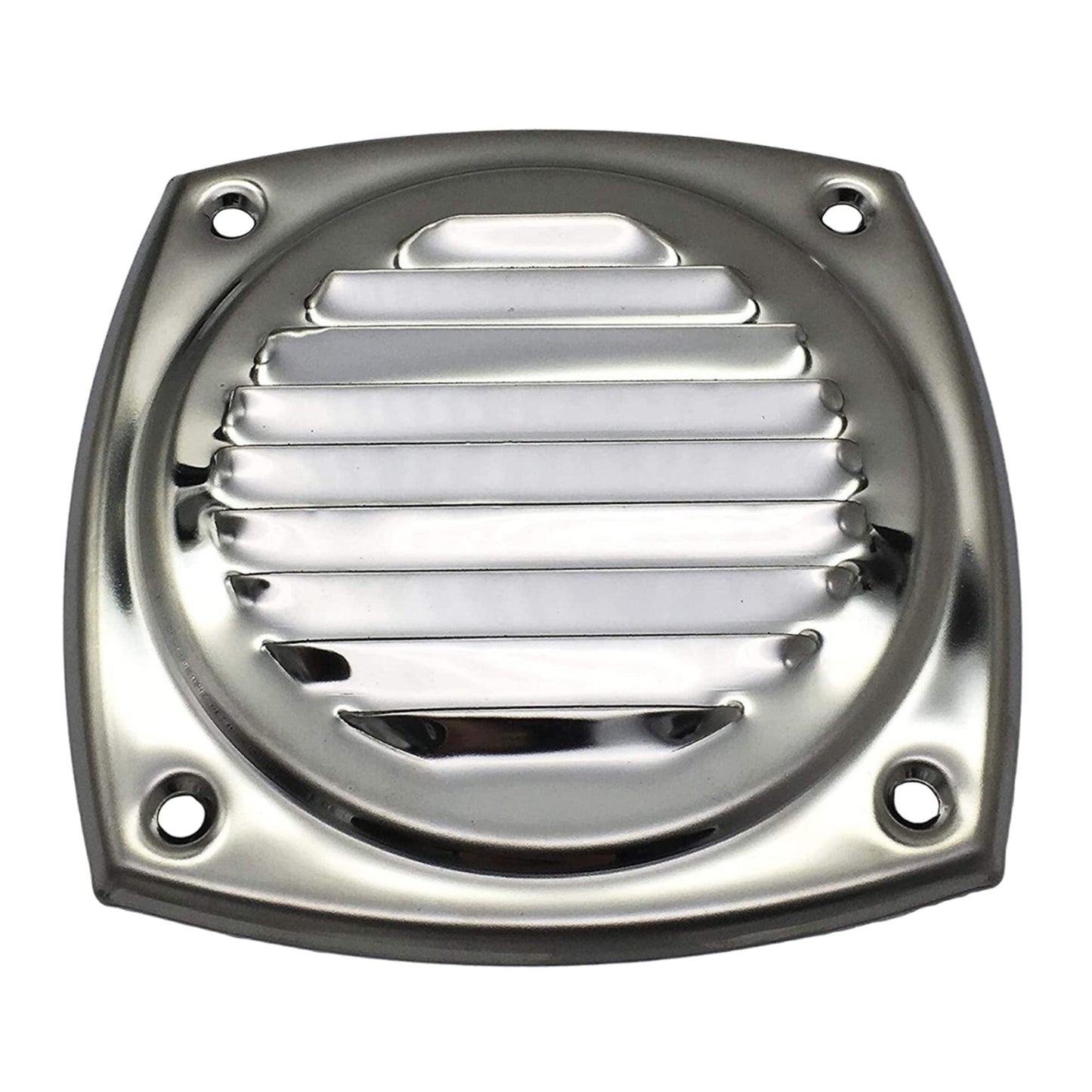 Marine City 4" Thru Louvered Vent, 304 Stainless Steel, Rust-Resistant, Polished Marine City