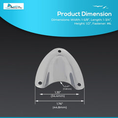 Marine City Midget Clam Shell Vent Wire Cable Cover – 304 Stainless Steel