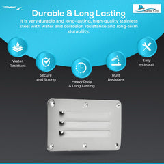 Marine City Stainless-Steel 2-1/2 inch × 5 inch Rectangle Stamped Louvered Vent