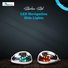 Marine City LED Navigation Side Lights – Stainless Steel, Waterproof & Corrosion
