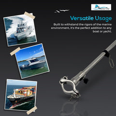 Marine City 22.5 Inches Pipe-Clamp Flagpole with US Flag – Stainless Steel