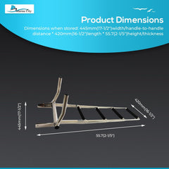 Marine City 316 Stainless Steel 3-Step Over Platform Telescoping Ladder with Handle