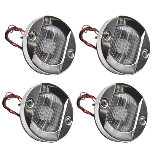 Marine City Flush Mount White LED Caution Light 18W, Stainless Steel (Pack of 4)