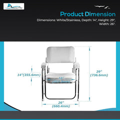 Marine City Silla de playa acolchada y plegable portátil de acero inoxidable para cubierta de barco