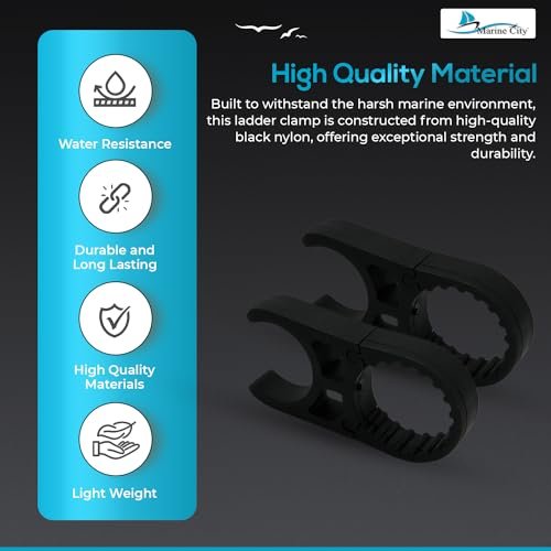 Marine City Black Nylon Ladder Clamp – Heavy-Duty Secure Mount for 1.5" Tube MARINE CITY
