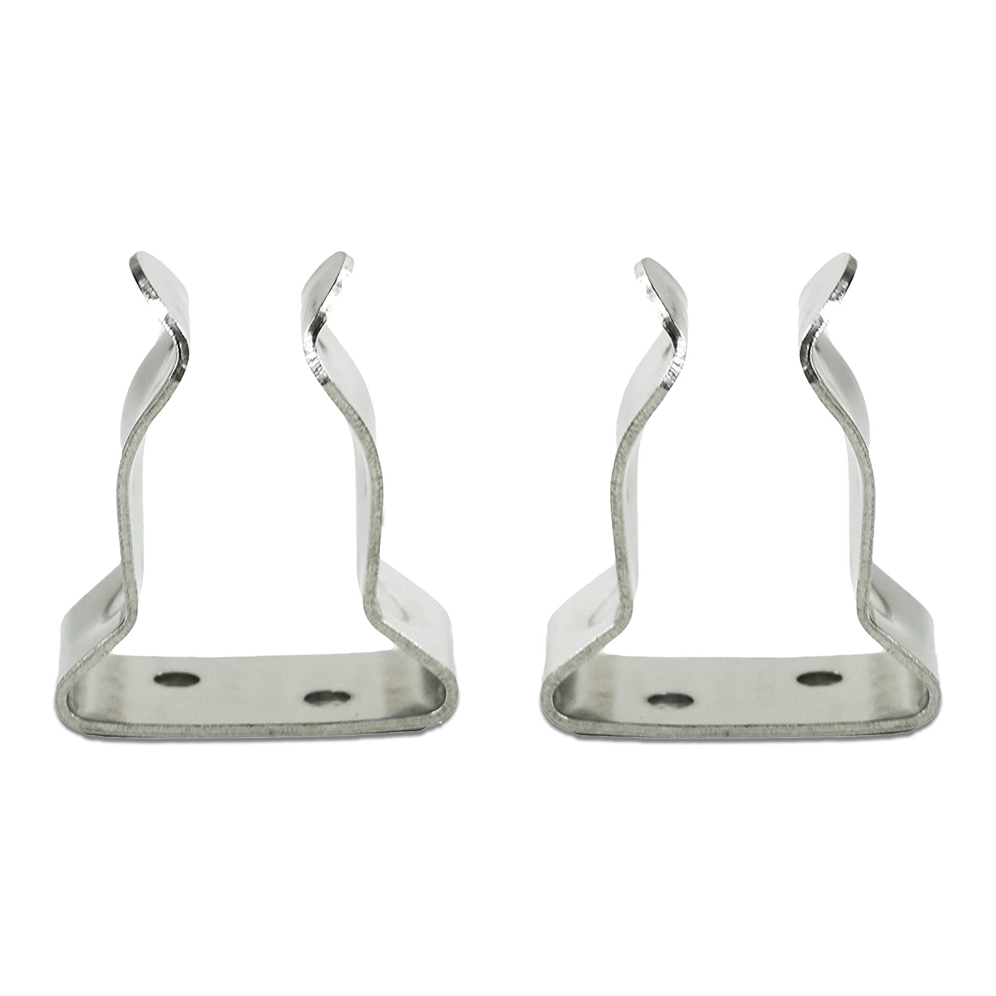 Marine City A Pair Stainless Steel General Purpose Storage Clips/Hook Spring Clamp Holders (1-1/8" to 1-1/2")