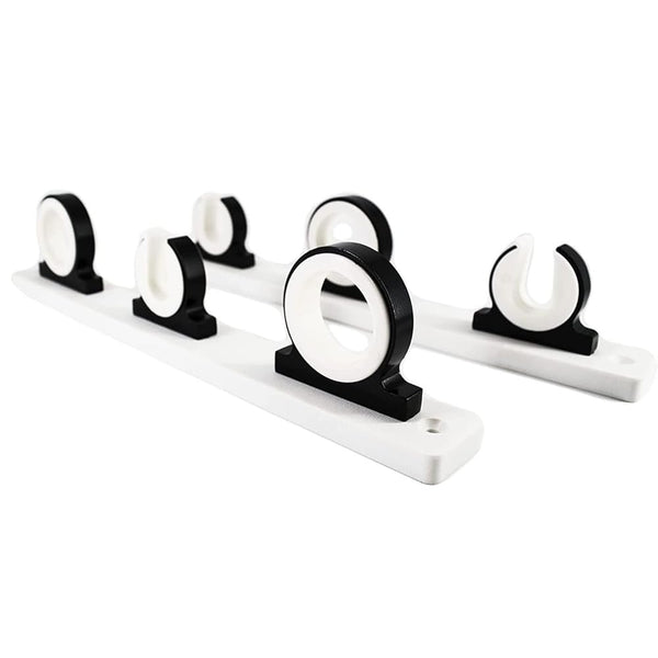 Marine City 3-Rod Reel White Poly Board Aluminum Black Powder Coating Fishing Rod Storage Hanger Rack for Boat,Van,Car