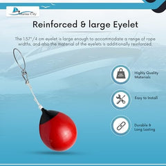 Marine City 12-Inch Inflatable Red Buoy Ball – PVC Mooring & Marker Buoy