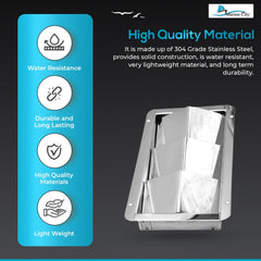 Marine City Stainless Steel 3-Slot Louvered Vent – Mirror Finish, 8-1/4” Length