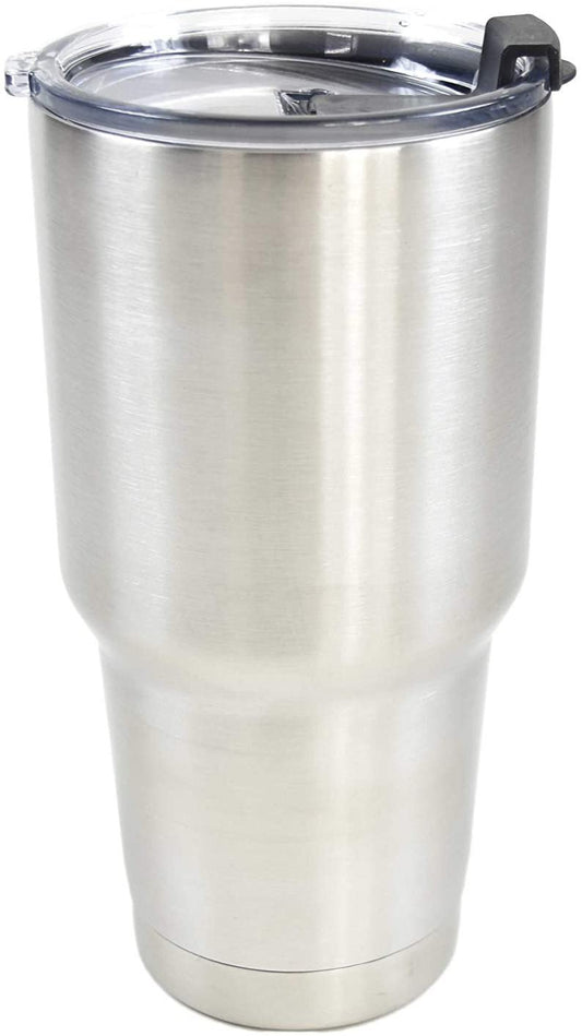 Marine City Sliver Stainless-Steel Double-wall Vacuum Insulated Tumbler/Mug - 30 oz. Keep Cold 24hrs&Hot 6hrs
