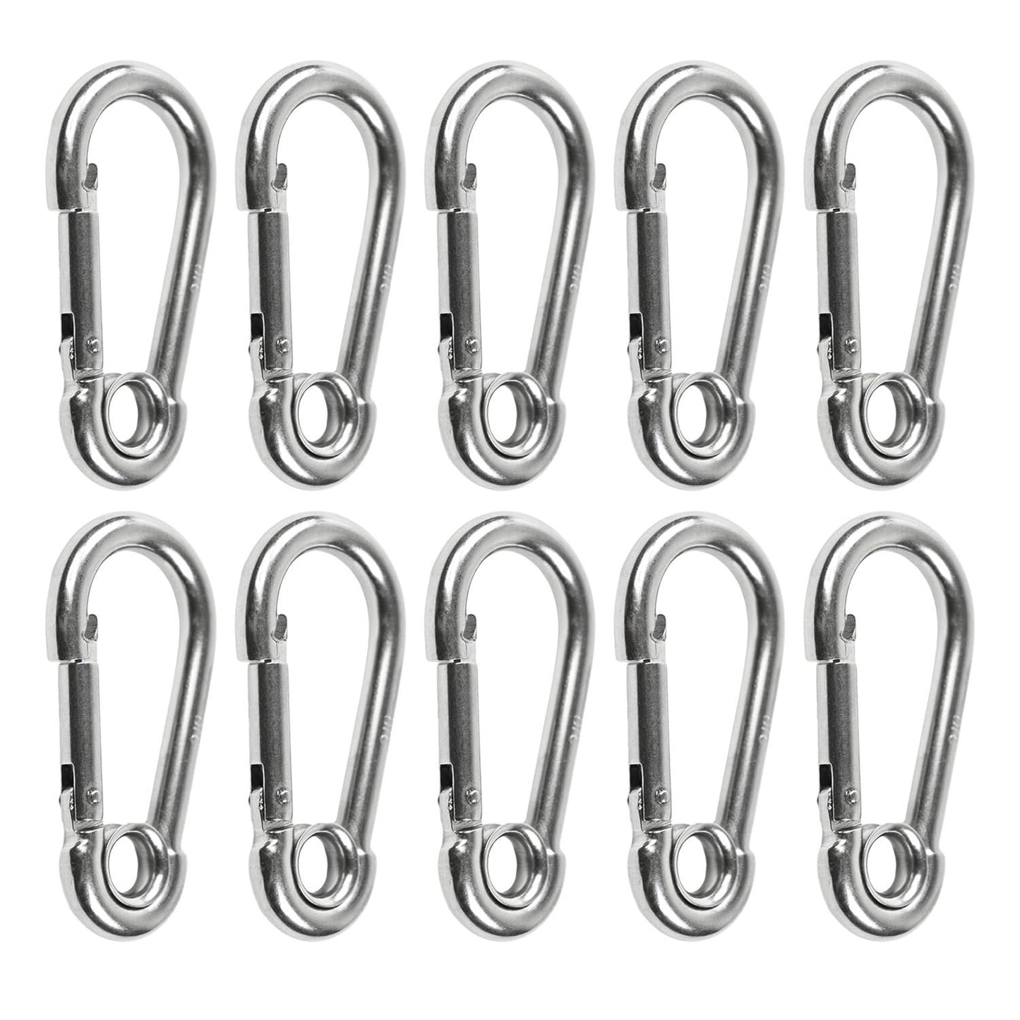 MARINE CITY 316 Mosquetones de acero inoxidable de 2-3/8 pulgadas/gancho de presión con anillo para escalada, pesca, senderismo