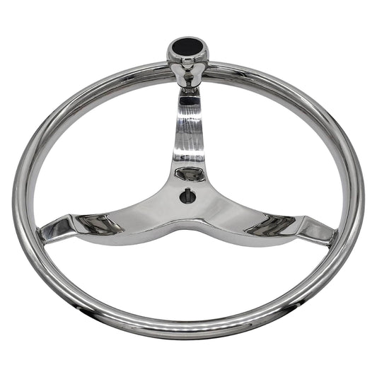 MARINE CITY 3-Spoke Sport Steering Wheel with Bearing Knob 304 Stainless Steel