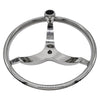 MARINE CITY 3-Spoke Sport Steering Wheel with Bearing Knob 304 Stainless Steel