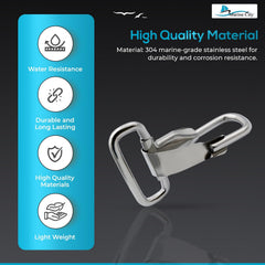 Marine City Stainless Steel Rectangular Buckle with Snap Hook – 2.1” Heavy-Duty