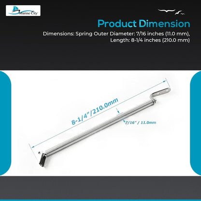 Marine City 8-1/4" Hatch Spring Adjuster–Stainless Steel, U-Bolt & L-Shape Plate Marine City