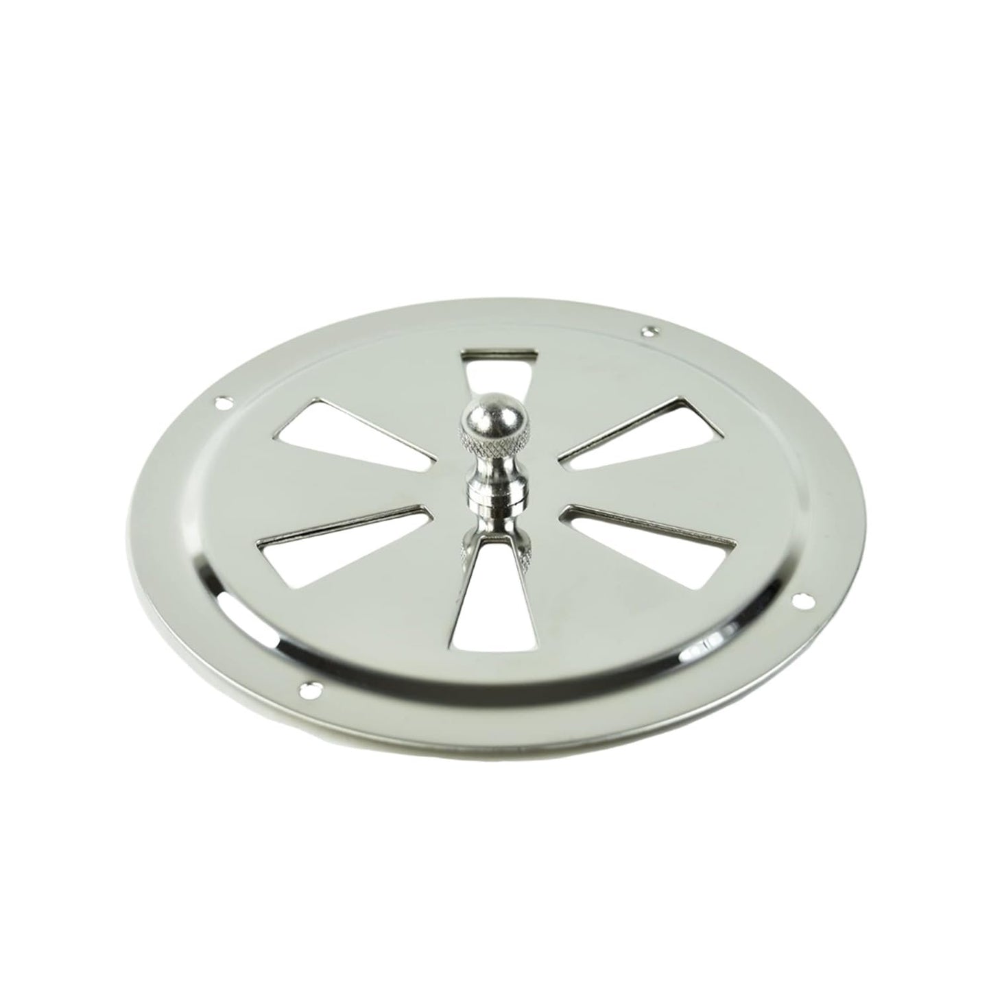 Marine City Ventilación de mariposa redonda marina de acero inoxidable de 6" con perilla central Ventilación de persiana