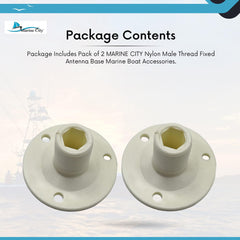 Marine City Thread Fixed Antenna Base Nylon Injection Molded (Pack of 2)