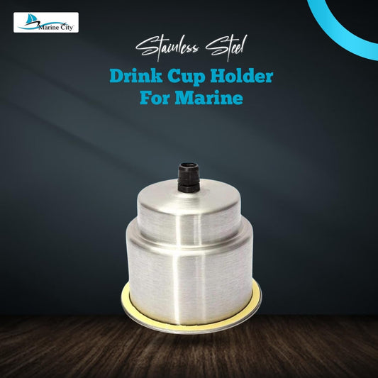 Marine City 304 Stainless Steel Cup Drink Holder with Center Drain – Durable Marine City Hardware