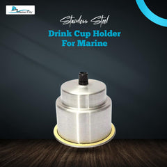Marine City 304 Stainless Steel Cup Drink Holder with Center Drain – Durable