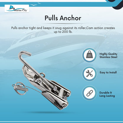 Marine City Stainless Steel Anchor Chain Tensioner – Cam Action, 200 lb Tension Marine City