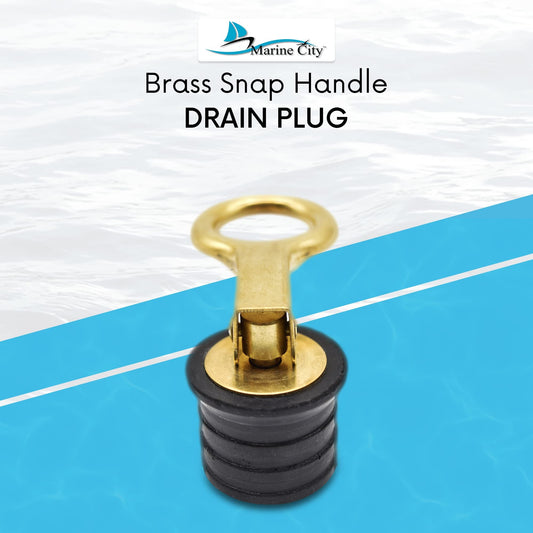 Marine City 1-1/4” Brass Snap Handle Drain Plug – Durable, Easy to Use, Sturdy
